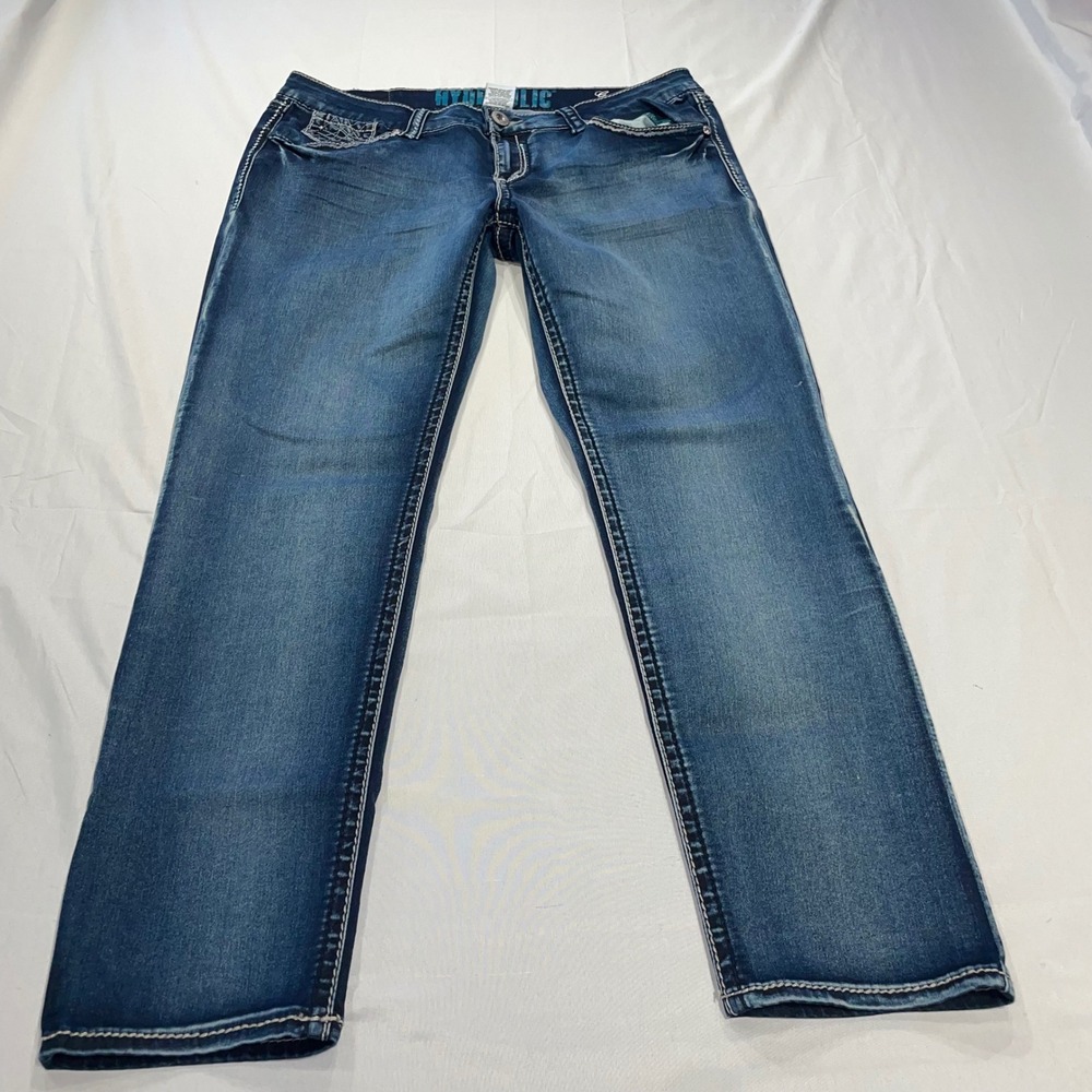 Hydraulic Gramercy Original Jegging Jeans Womens 13/14 Blue Thick Stitch Stretch